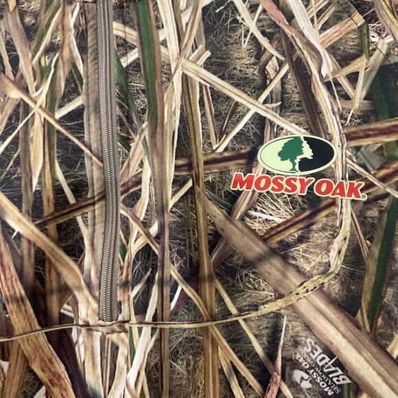 Mossy Oak Blades 1/4 Zip Shirt Men's L Tan Camo Performance Pullover - Picture 2 of 12